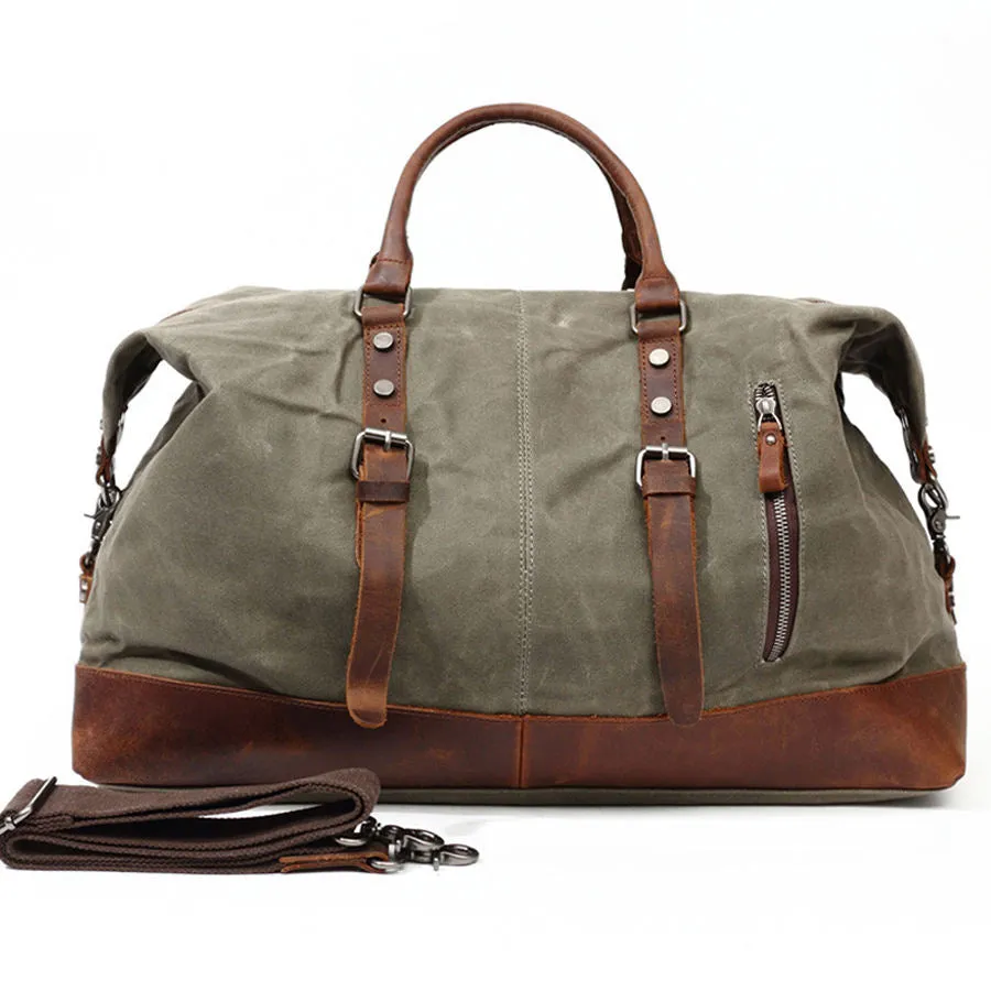 Vintage Canvas Leather Duffel Bag for Travel and Adventure