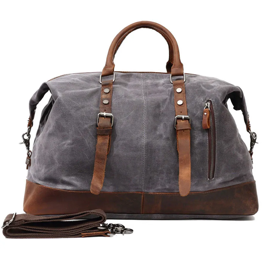 Vintage Canvas Leather Duffel Bag for Travel and Adventure