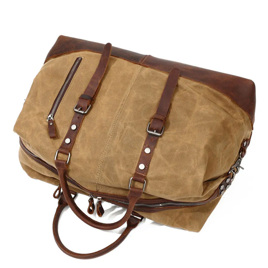 Vintage Canvas Leather Duffel Bag for Travel and Adventure