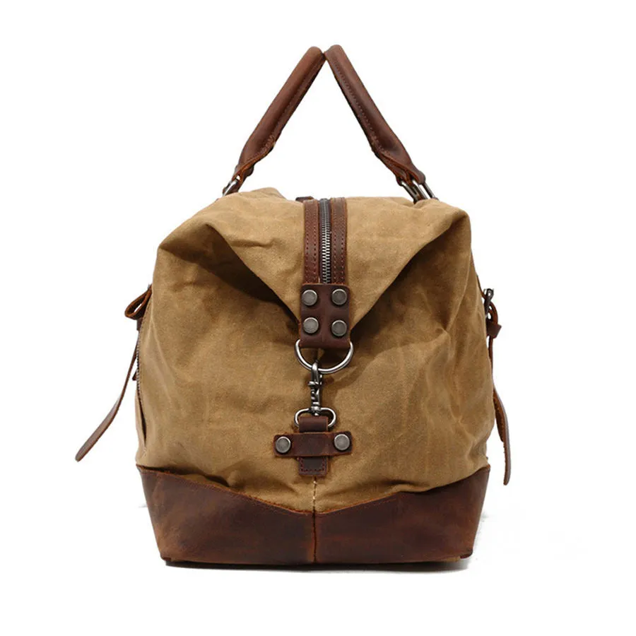 Vintage Canvas Leather Duffel Bag for Travel and Adventure