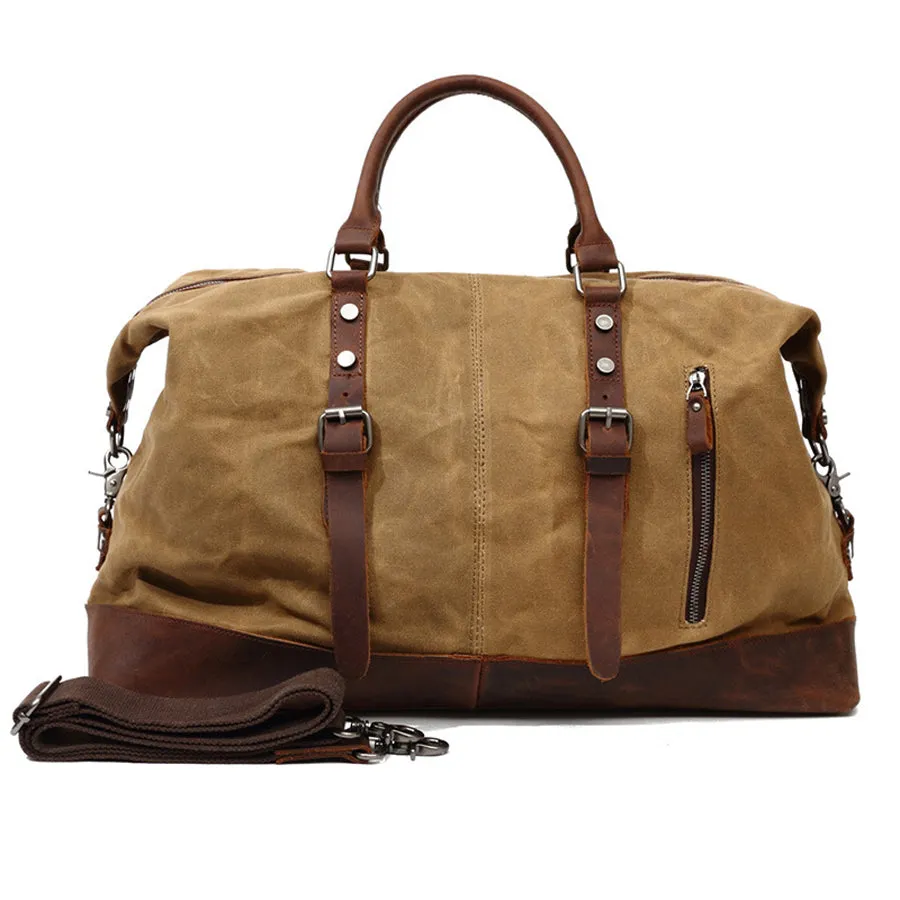 Vintage Canvas Leather Duffel Bag for Travel and Adventure