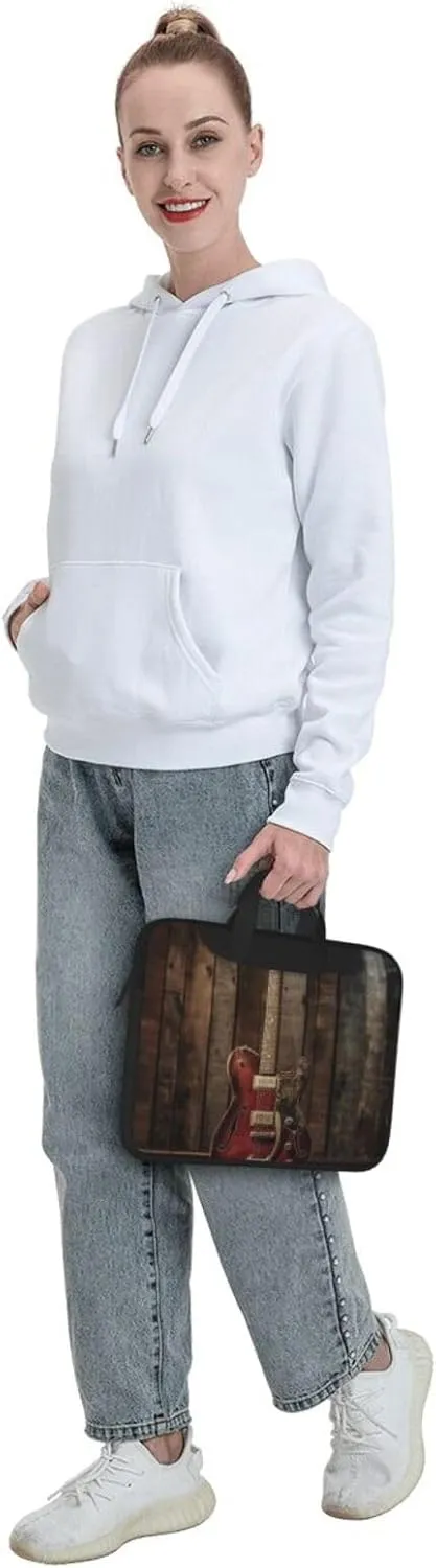 Vintage Electric Guitar Laptop Bag Laptop Messenger Shoulder Bag Travel Computer Bag for Women Men