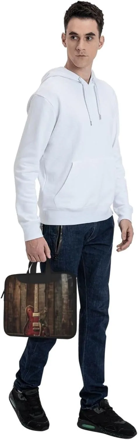 Vintage Electric Guitar Laptop Bag Laptop Messenger Shoulder Bag Travel Computer Bag for Women Men