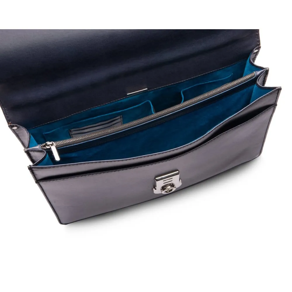 Vintage Leather Harvard Briefcase - Navy