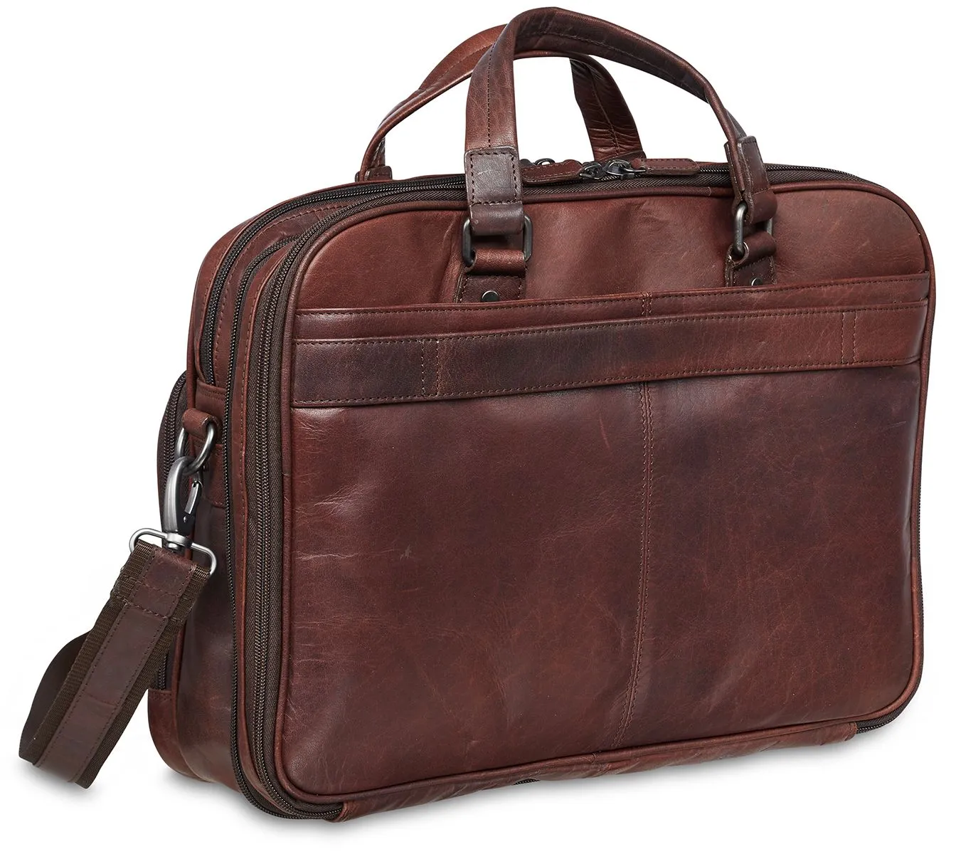 Voice-controlled Leather Mancini Buffalo Budget-conscious Double Briefcase Compartment Collection
