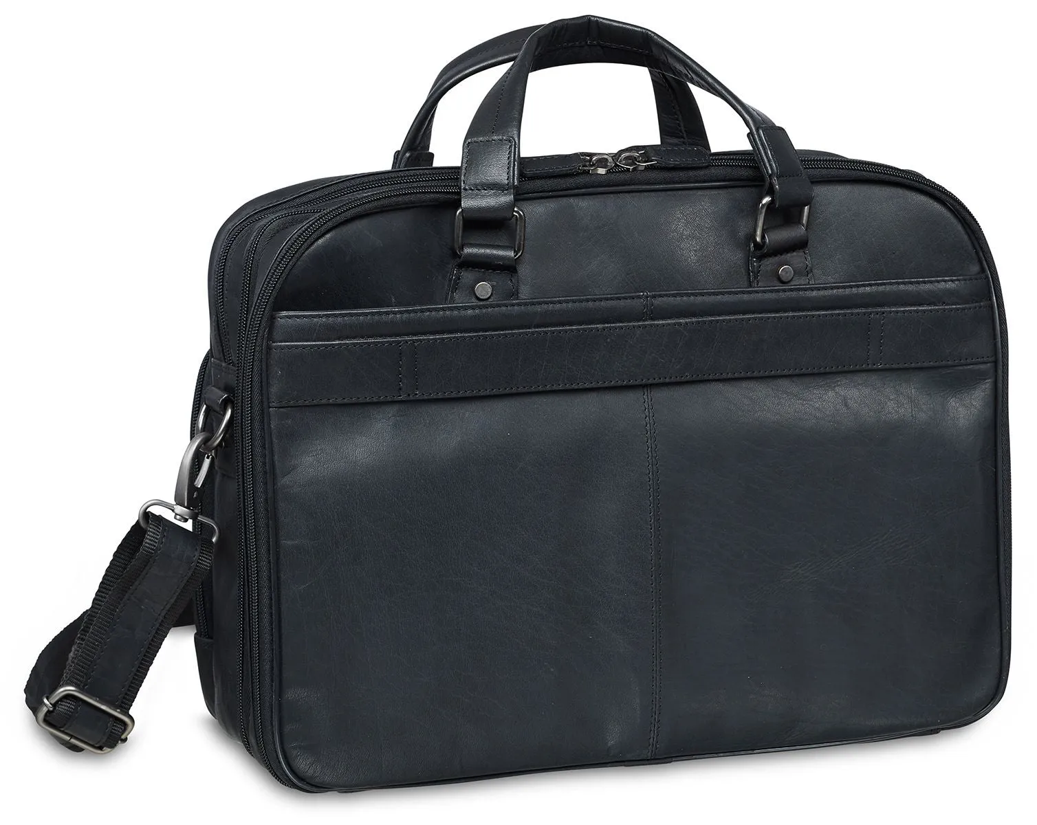 Voice-controlled Leather Mancini Buffalo Budget-conscious Double Briefcase Compartment Collection