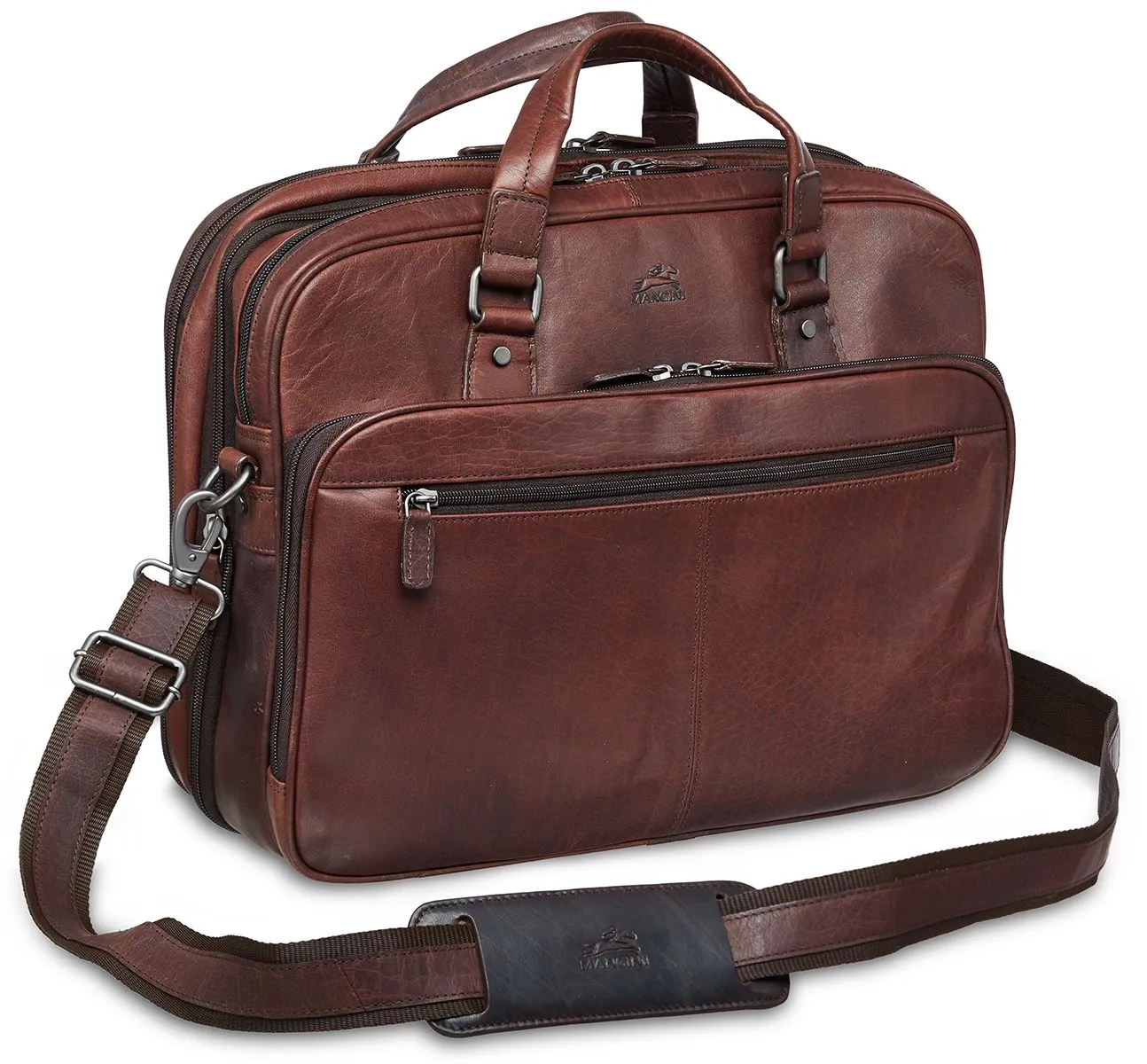 Voice-controlled Leather Mancini Buffalo Budget-conscious Double Briefcase Compartment Collection