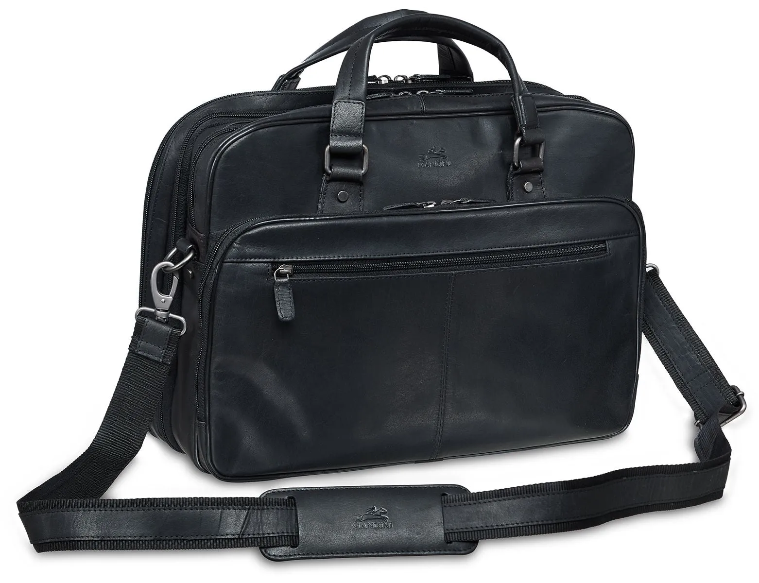 Voice-controlled Leather Mancini Buffalo Budget-conscious Double Briefcase Compartment Collection