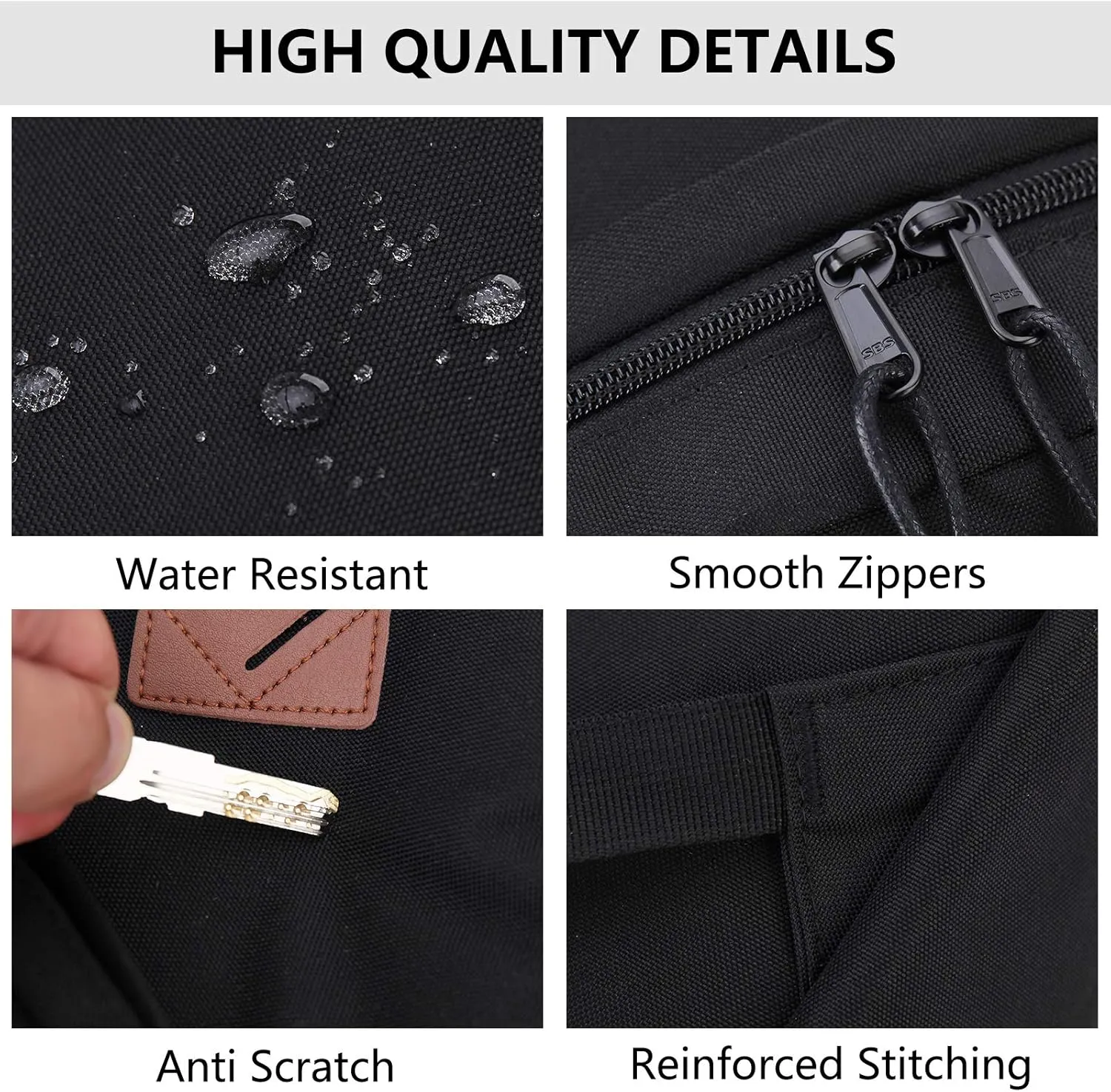 VX VONXURY School Backpack for Men Women,Lightweight Classic Basic Bookbag Simple Kids Black Backpack for College Travel