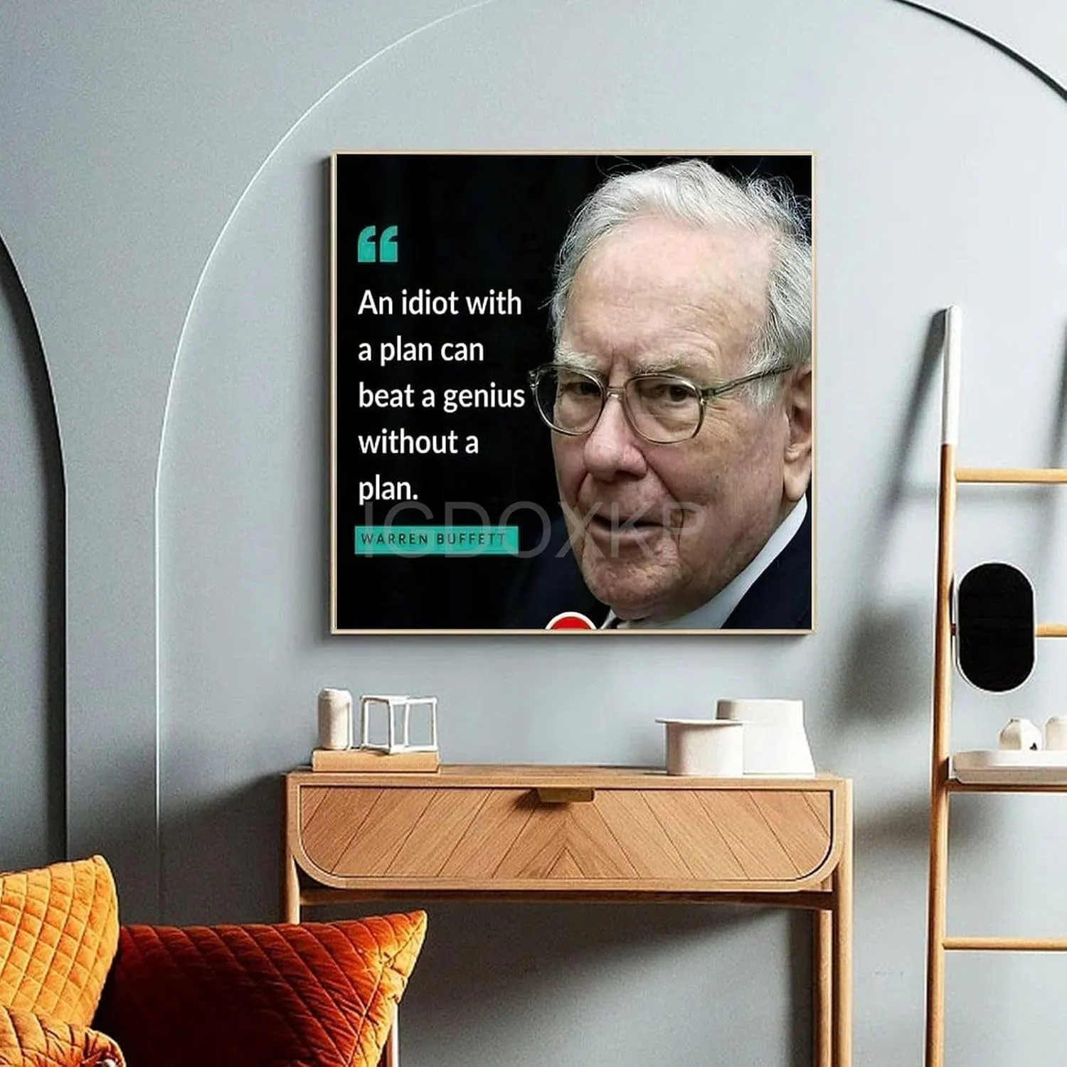 Warren Buffett Successful Investor Inspirational Celebrity Quotes Portrait Art Inspirational Poster Canvas Poster Wall Art Decor Print Picture Paintings for Living Room Bedroom Decoration Unframe-styl