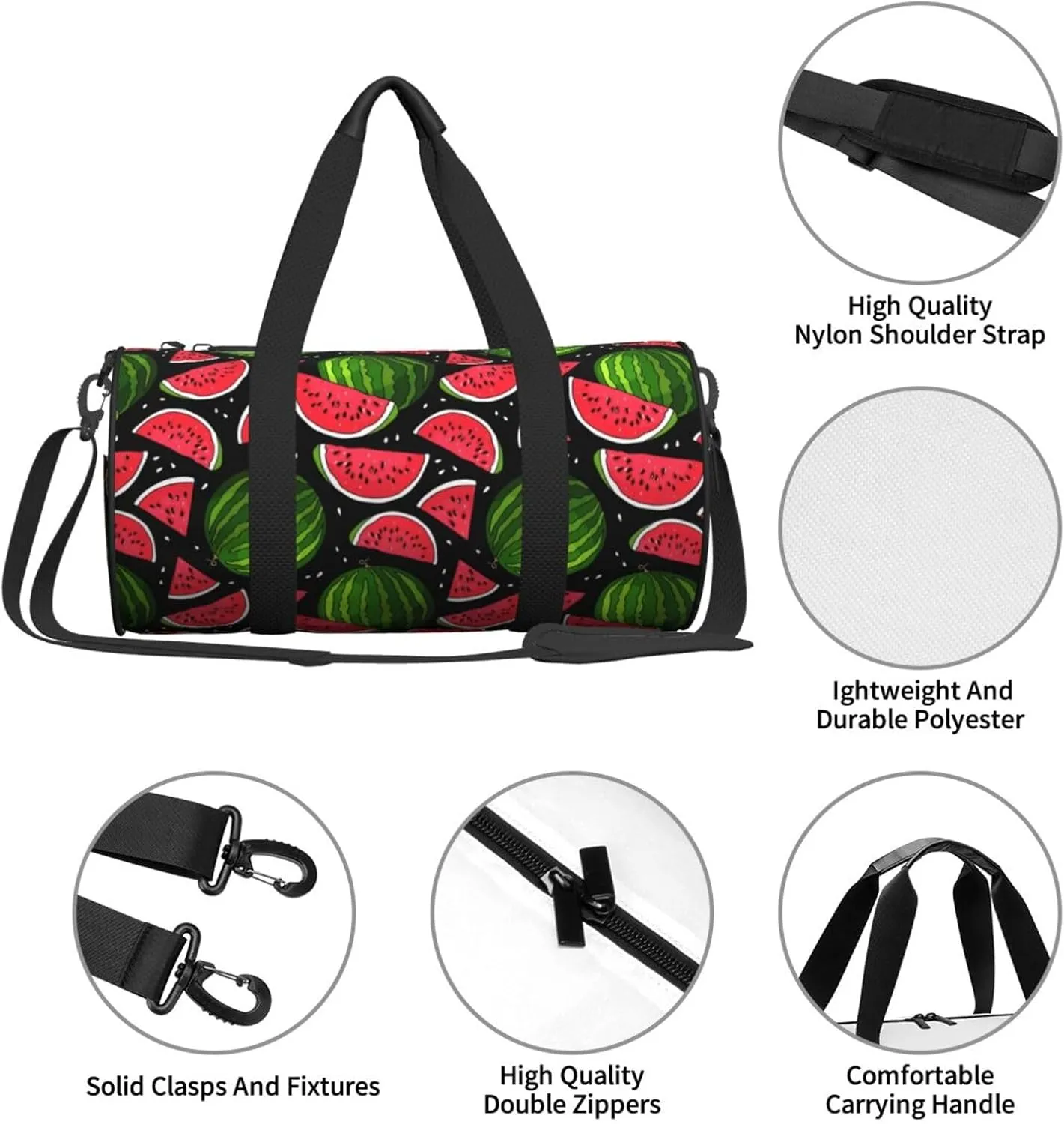 Watermelon Sports Gym Duffel Bag For Men Women Weekender Travel Workout Training Handbag