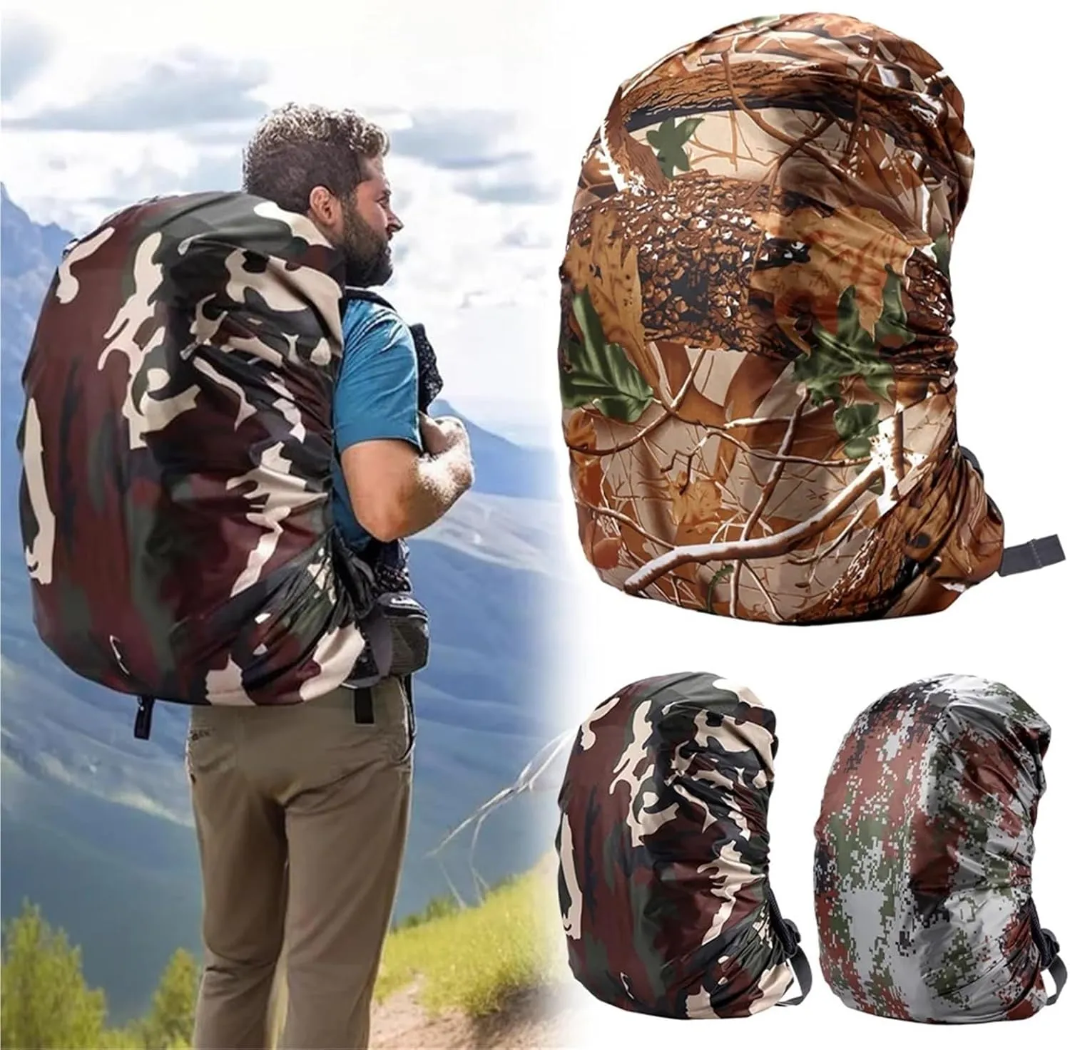 Waterproof Backpack Rain Cover Backpack Rain Cover Outdoor Camping Sun Protection Ultralight Waterproof Bags Cover 35-80L for Hiking，Camping(Color 01-35L)