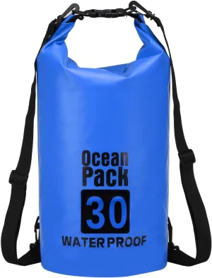 Waterproof Dry Bag, 30L Fit for Women Men Water Proof Bags Lightweight Dry Storage Floating Backpack with Whistle for Travel Backpacking Boating Kayaking Camping (Blue)