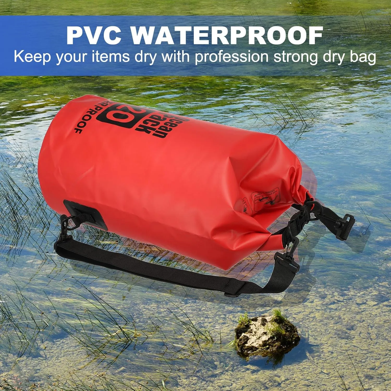 Waterproof Dry Bag, 30L Fit for Women Men Water Proof Bags Lightweight Dry Storage Floating Backpack with Whistle for Travel Backpacking Boating Kayaking Camping (Blue)