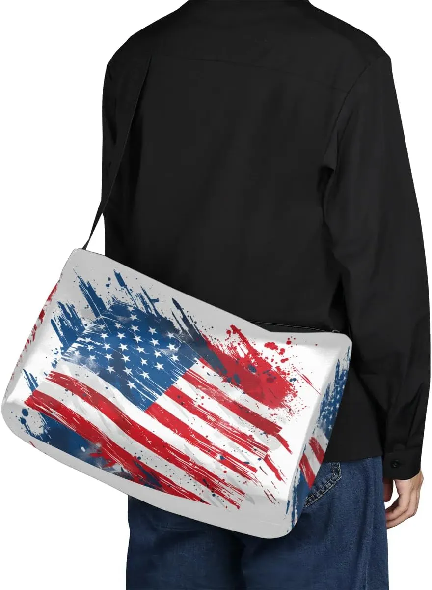 Weekend Bag America Patriotic Prints Lightweight Carry On Duffel Bag Waterproof Gym Bag Pu Leather Duffle Bag for Workout Travel Sport