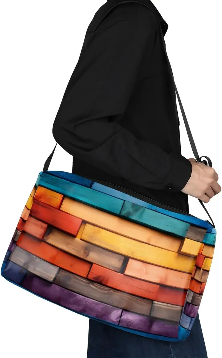 Weekend Bag Art Colorful Graceful Pattern Lightweight Carry On Duffel Bag Waterproof Gym Bag Pu Leather Duffle Bag for Workout Travel Sport
