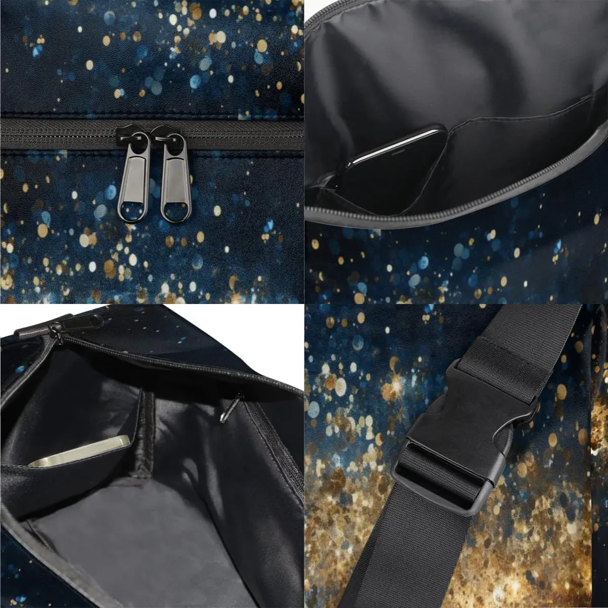 Weekend Bag Art Intersting Printing Lightweight Carry On Duffel Bag Waterproof Gym Bag Pu Leather Duffle Bag for Workout Travel Sport