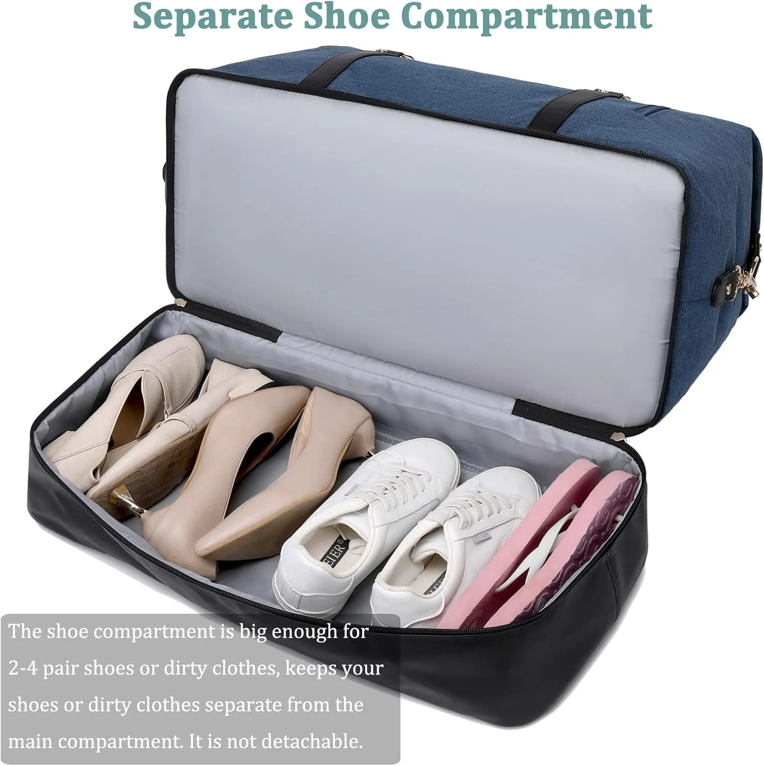 Weekender Bags for Women Oversized Travel Bag Womens Overnight Bag Mens Duffle Bag Large Size with Shoe Compartment