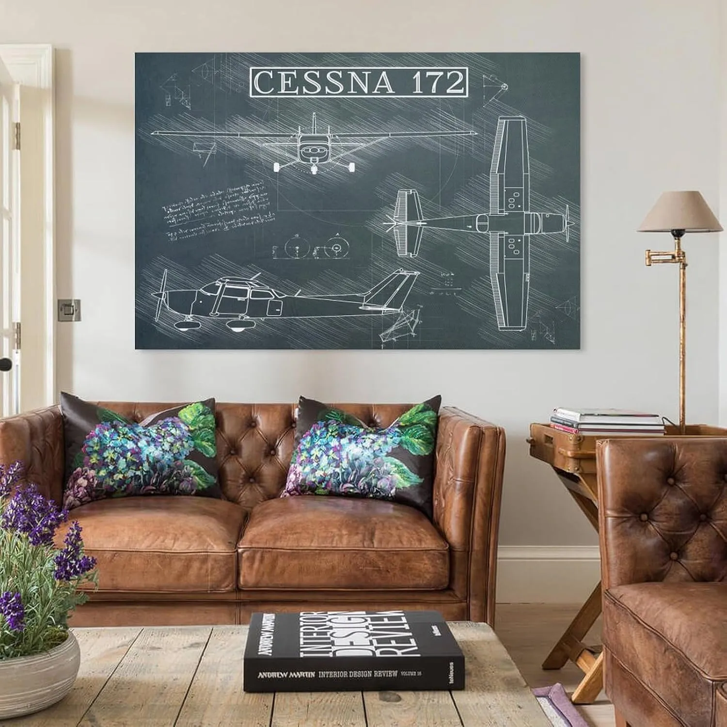 Westcsn Cessna 172 Airplane Sketch Canvas Art Poster And Wall Art Picture Print Modern Family Bedroom Decor Posters 08x12inch(20x30cm), Unframe-style