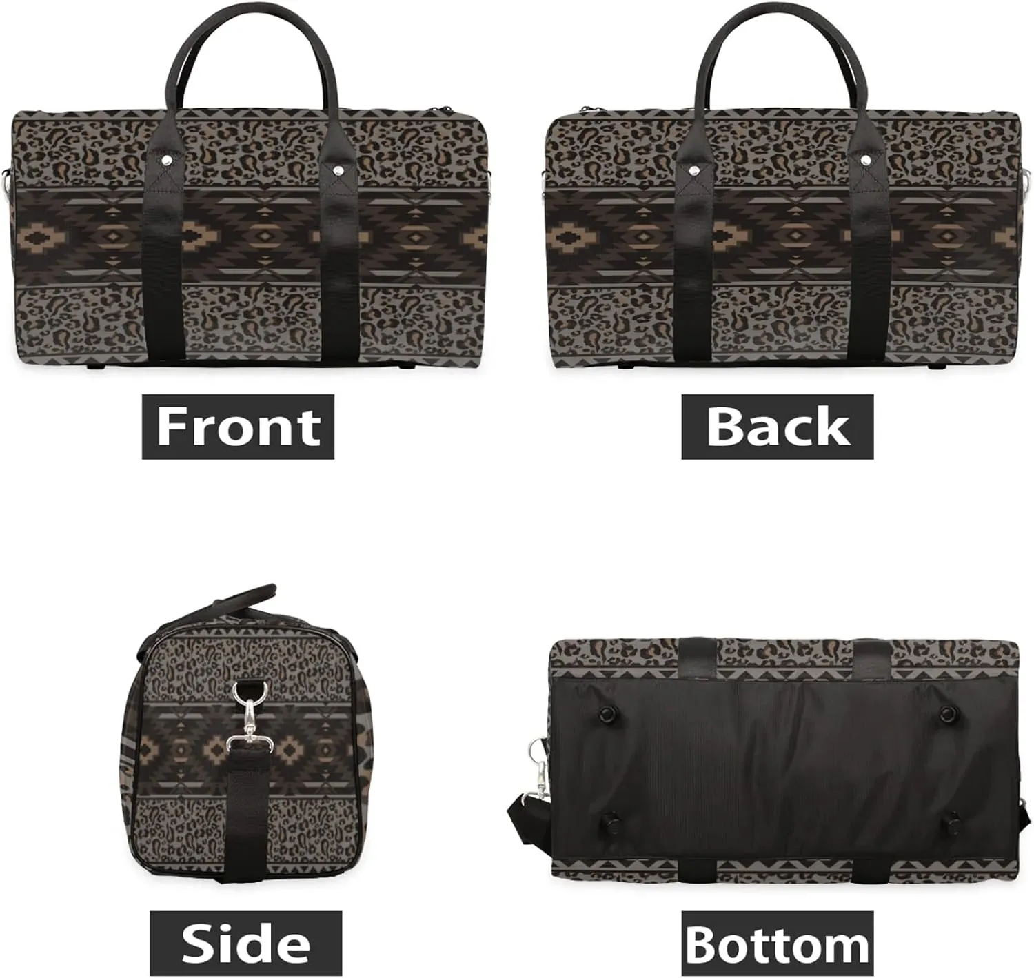 Western Boho Aztec Travel Duffle Bag for Women Men, Carry On Overnight Bag, Weekend Travel Duffel Tote Bags for Trips Sport Hospital