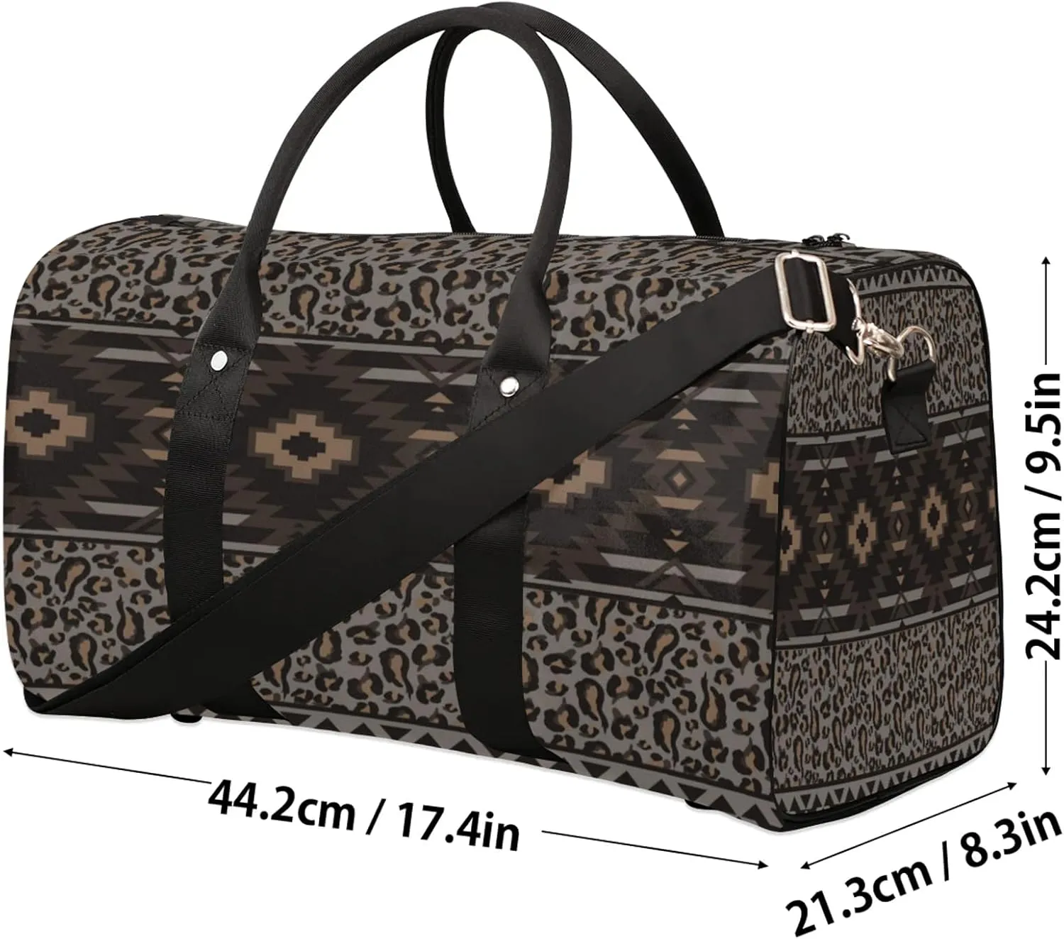 Western Boho Aztec Travel Duffle Bag for Women Men, Carry On Overnight Bag, Weekend Travel Duffel Tote Bags for Trips Sport Hospital