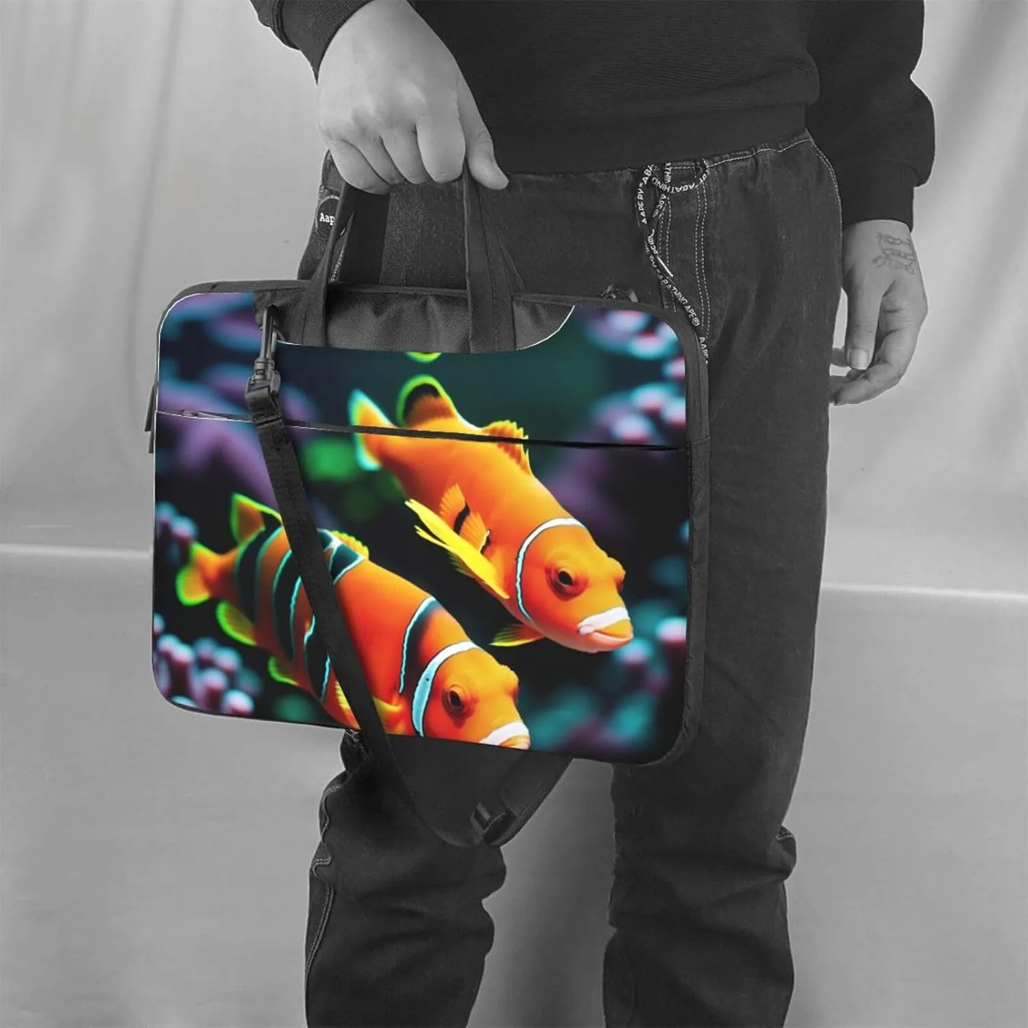 Whales Laptop Shoulder Bag Notebook Computer Case Briefcase With Shoulder Straps And Handle