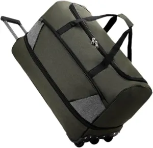 Wheeled Travel Duffel Bag with Compartments for Carrying Clothes, Green S