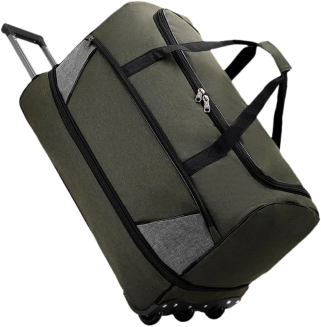 Wheeled Travel Duffel Bag with Compartments for Carrying Clothes, Green S