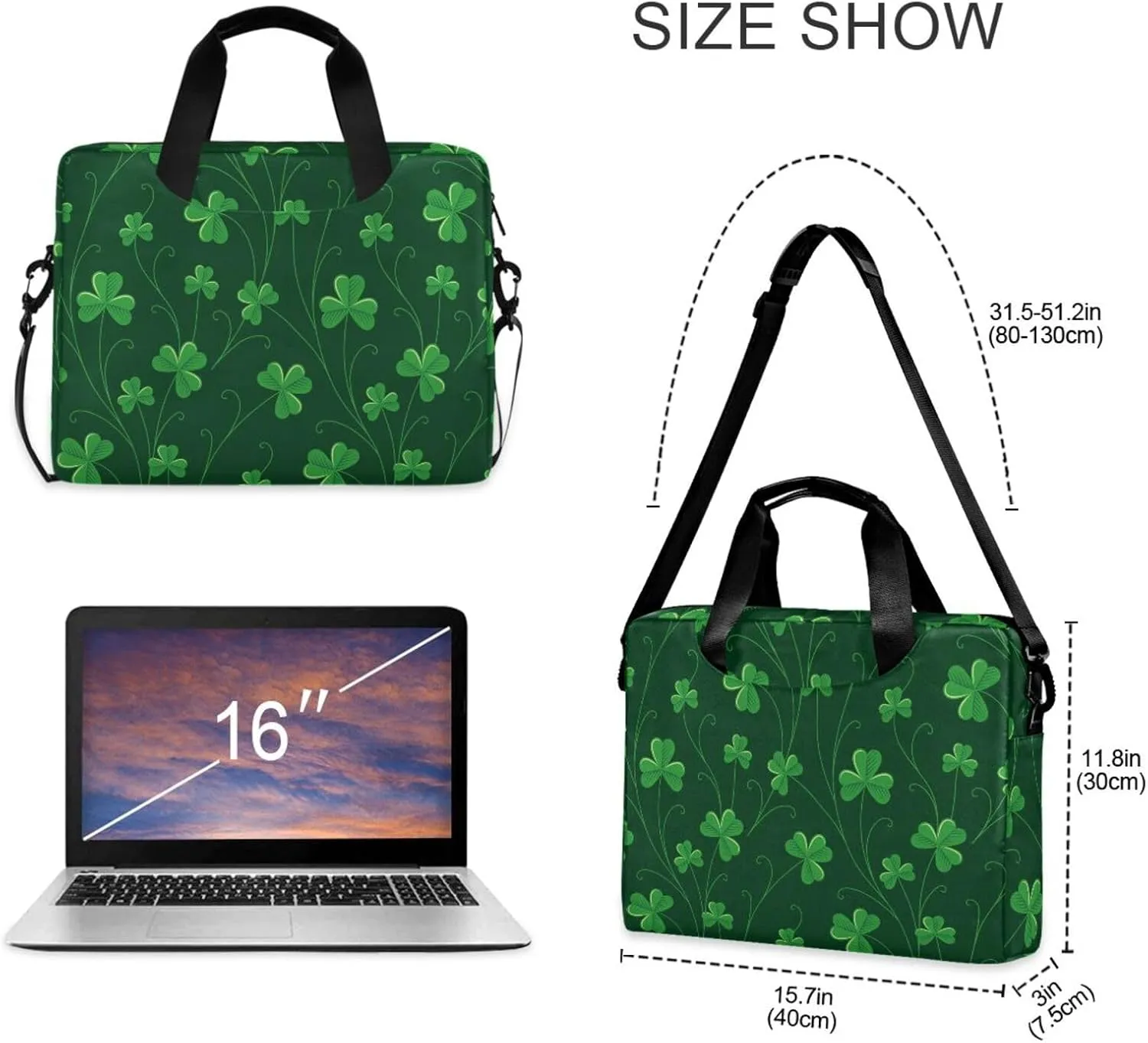 WIHVE Unisex Laptop Shoulder Case 15 14 13inch Laptop Shoulder Bag for Women Men