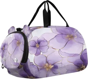 Wildflowers Kids Overnight Sports Duffel Bags with Shoe Compartment & Wet Pocket Travel Sport Gym Bag for Girls Boys