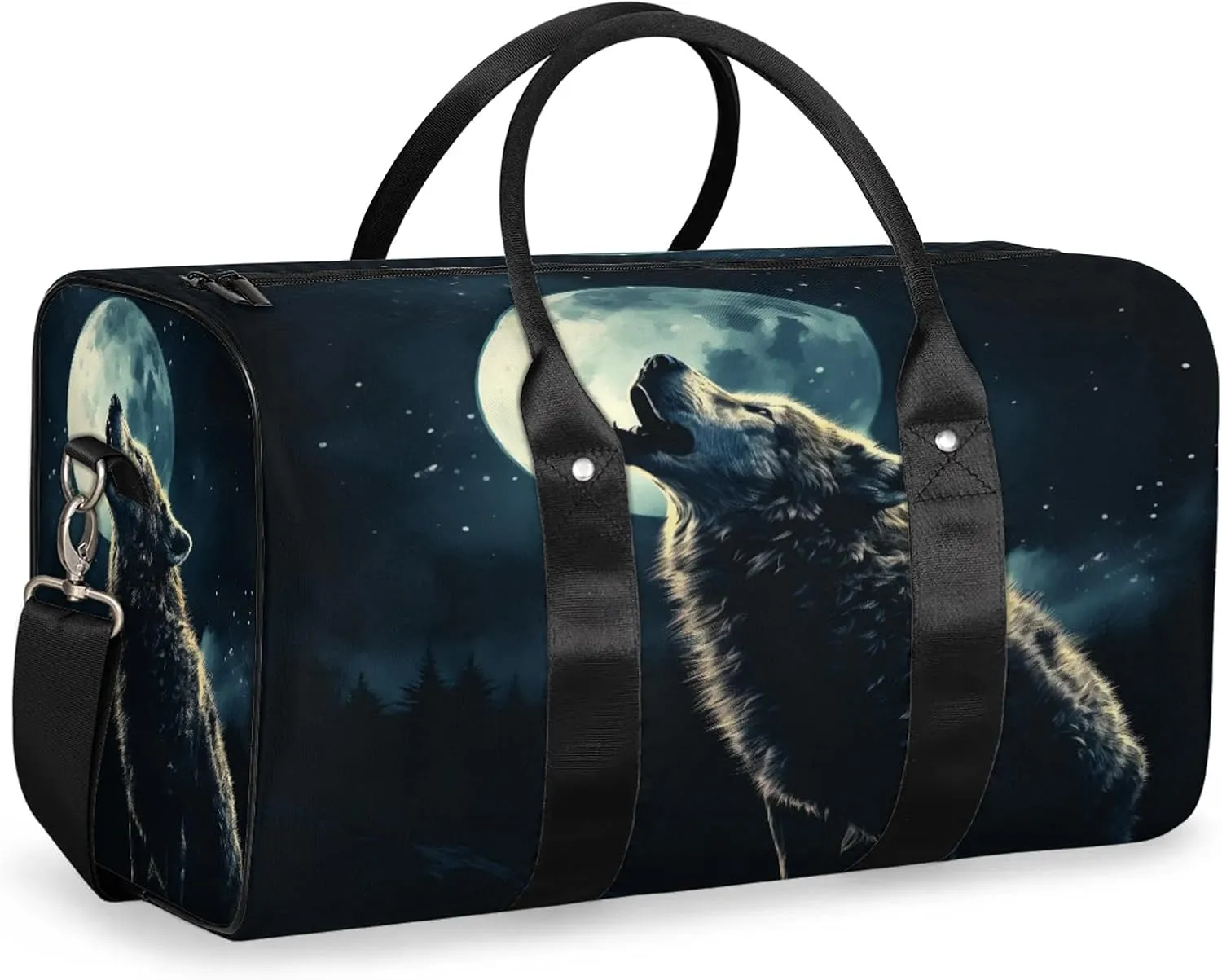 Wolf Animals Travel Bag for Men Women, Gym Duffle Bags for Travel, Carry On Luggage Bag, Weekender Overnight Workout Bags