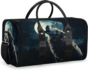 Wolf Animals Travel Bag for Men Women, Gym Duffle Bags for Travel, Carry On Luggage Bag, Weekender Overnight Workout Bags