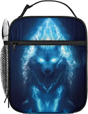 Wolf Lunch Box Tote Bag Reusable Insulated Lunch Bag for All Seasons