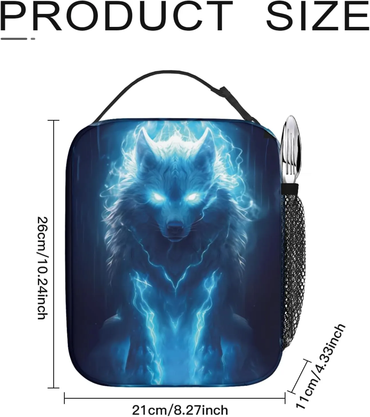 Wolf Lunch Box Tote Bag Reusable Insulated Lunch Bag for All Seasons