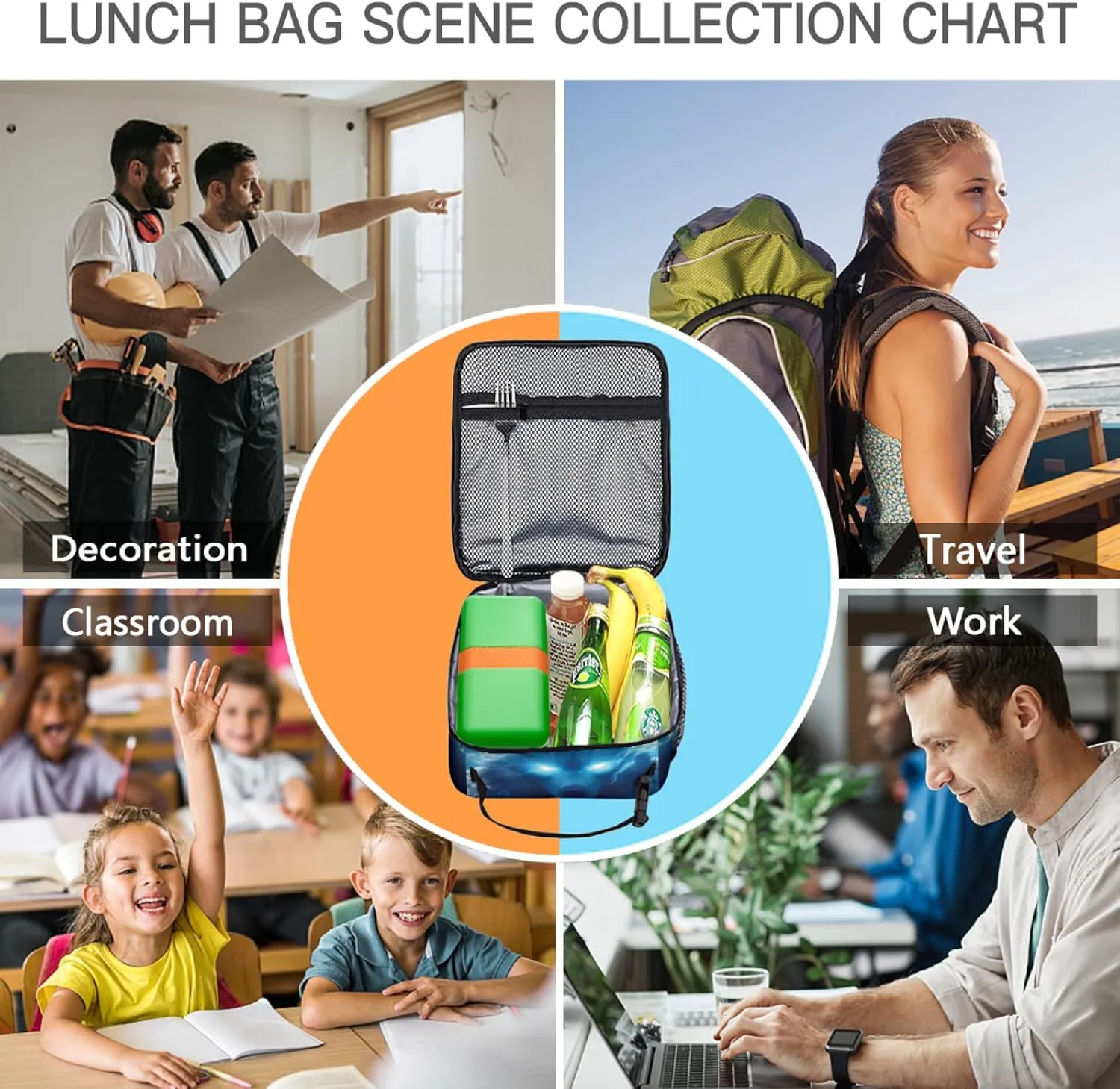 Wolf Lunch Box Tote Bag Reusable Insulated Lunch Bag for All Seasons