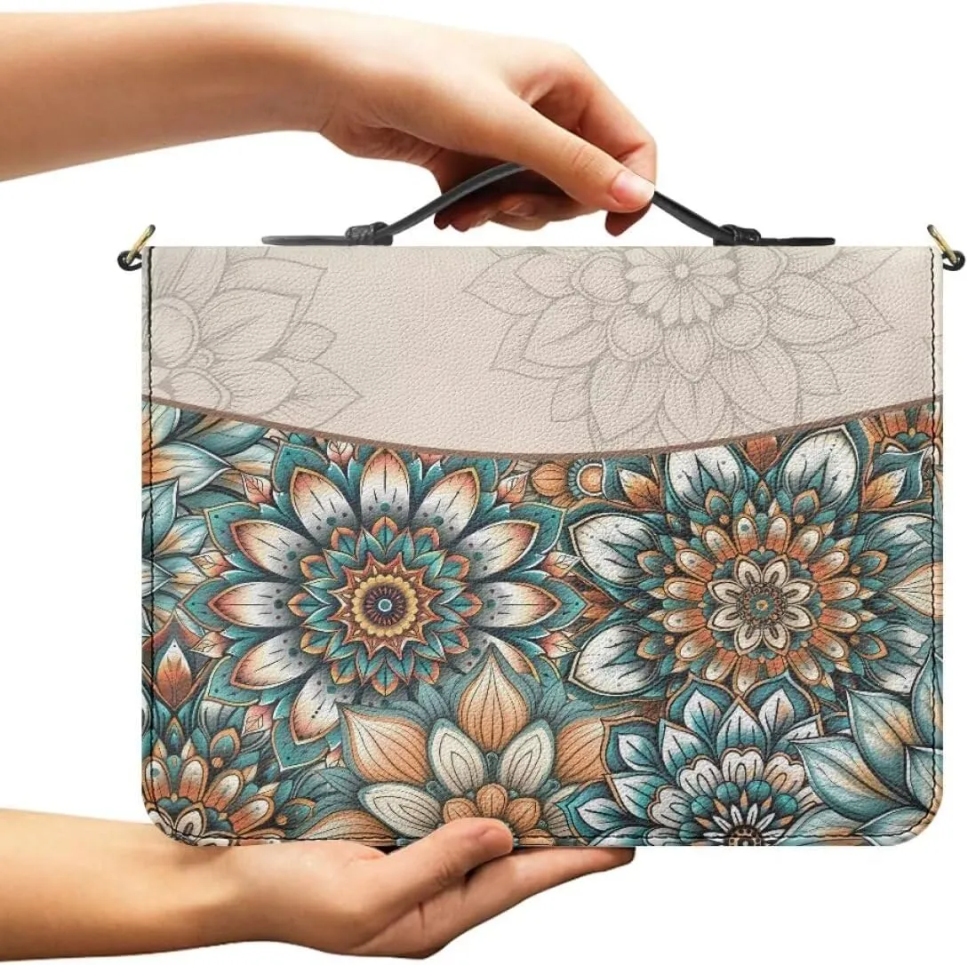 Women Bible Cover with Adjustable Strap Shoulder Strap Bag Bible Carrying Case for Church Services