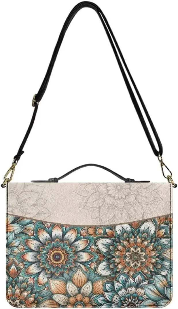 Women Bible Cover with Adjustable Strap Shoulder Strap Bag Bible Carrying Case for Church Services