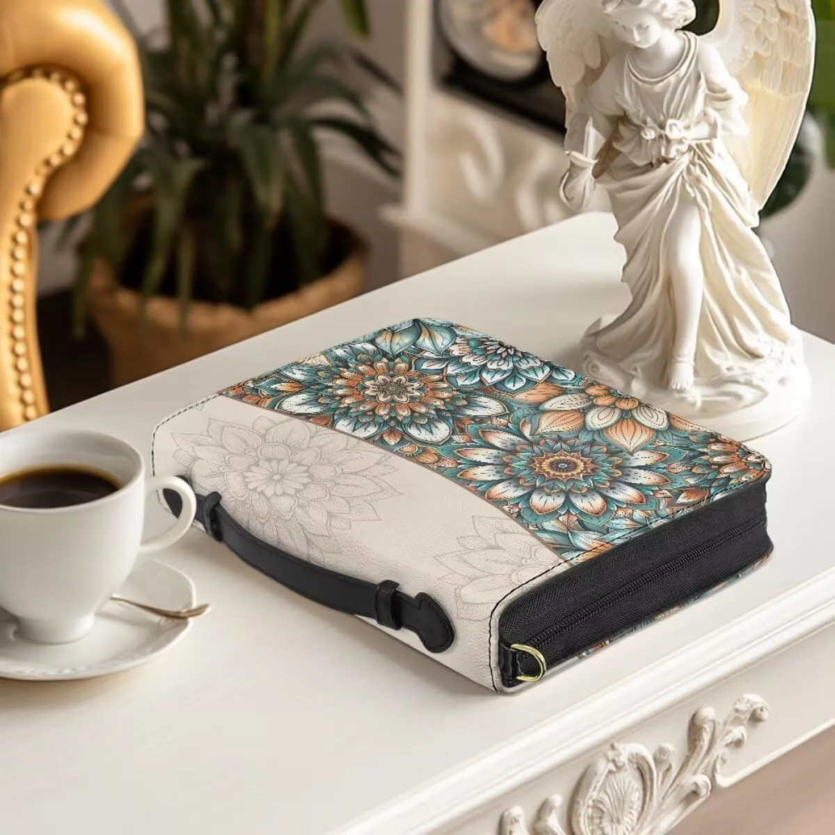 Women Bible Cover with Adjustable Strap Shoulder Strap Bag Bible Carrying Case for Church Services