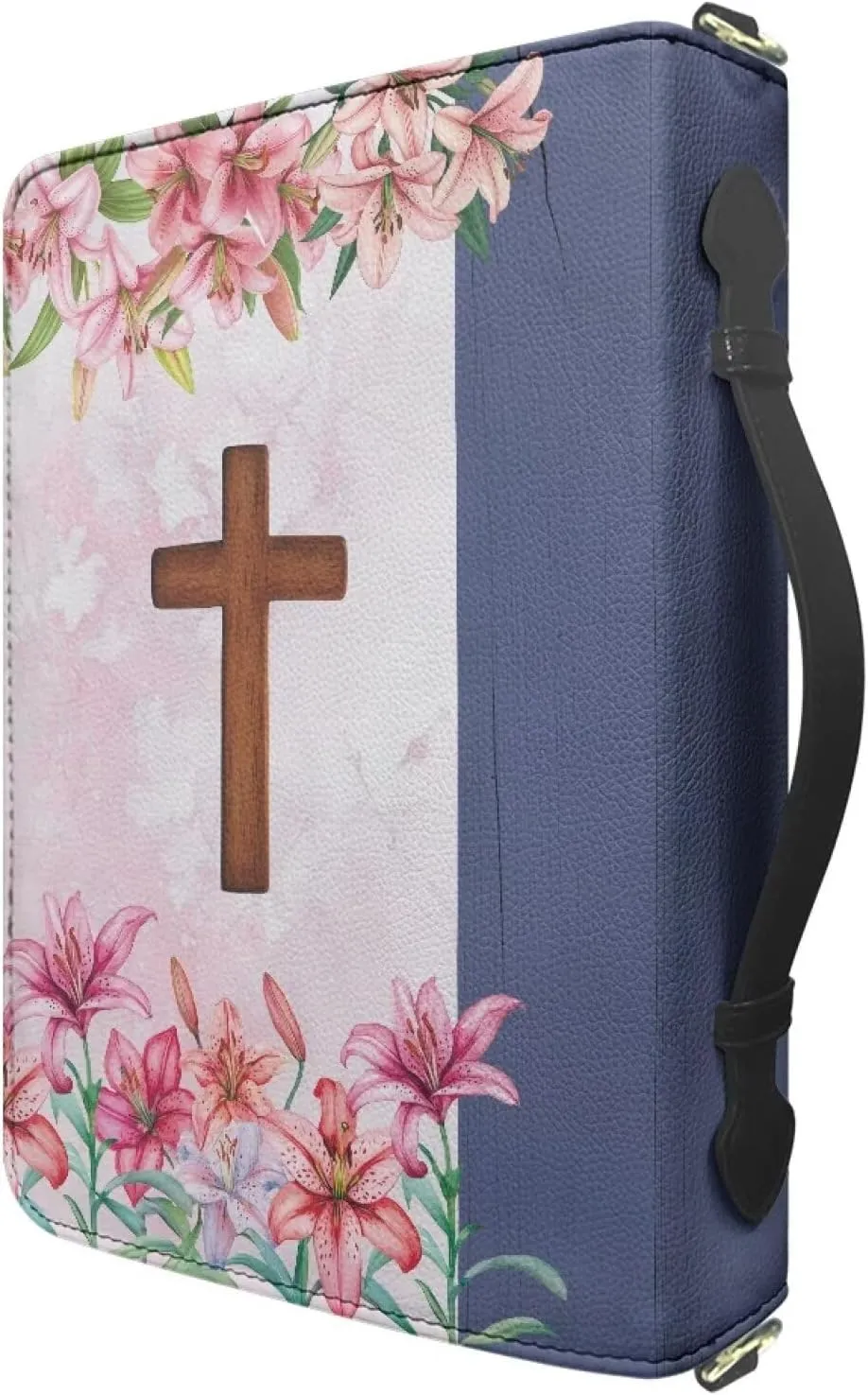 Women Men Bible Cover with Adjustable Strap Shoulder Strap Bag Bible Carrying Case for Church Services