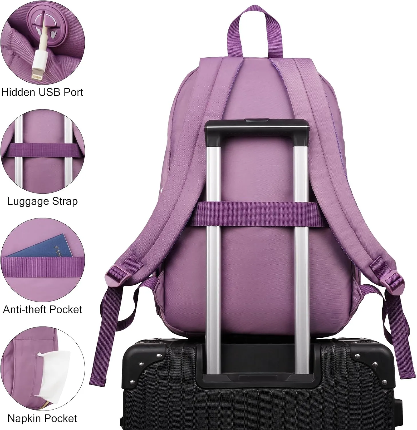 Women's 17.3" Laptop Backpack for Work, Travel & School - Gym & Uni Bag for Girls