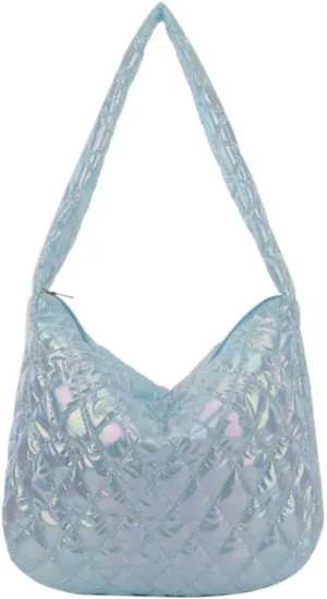 Women's Quilted Shoulder Bag Padded Tote Bag Large Capacity Hobo Purse Lightweight Nylon Padding Handbag