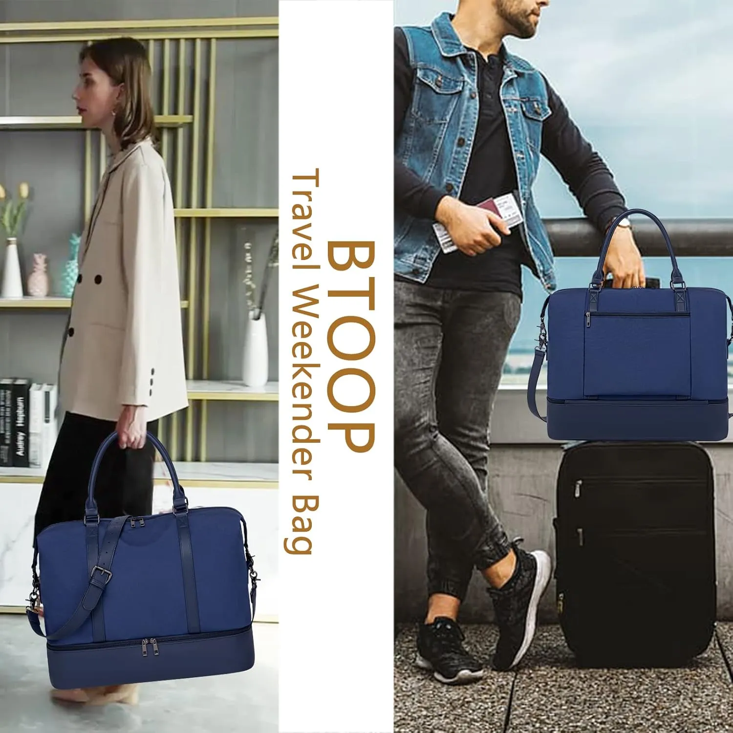 Womens Travel Weekender Bag Canvas Carry on Overnight Tote Luggage Duffel Beach Bags