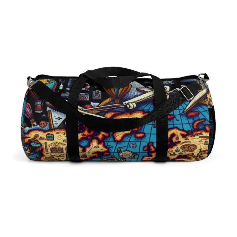 World Map Duffel Bag Made with Polyester Oxford Canvas
