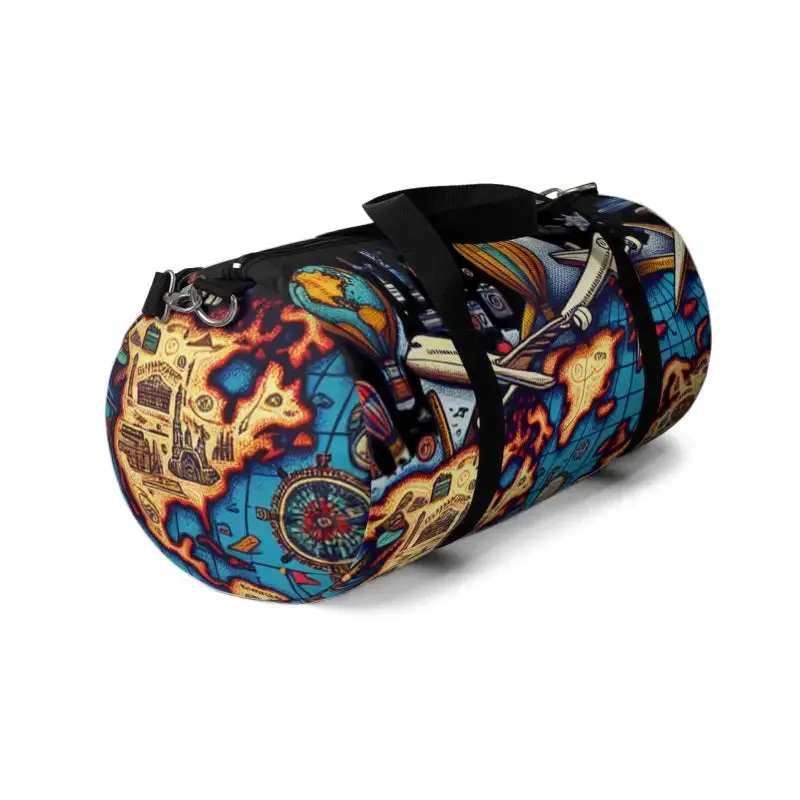 World Map Duffel Bag Made with Polyester Oxford Canvas
