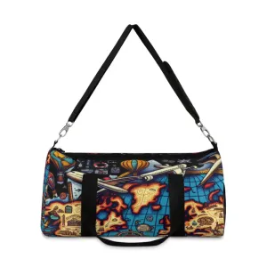 World Map Duffel Bag Made with Polyester Oxford Canvas