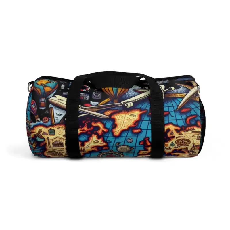 World Map Duffel Bag Made with Polyester Oxford Canvas
