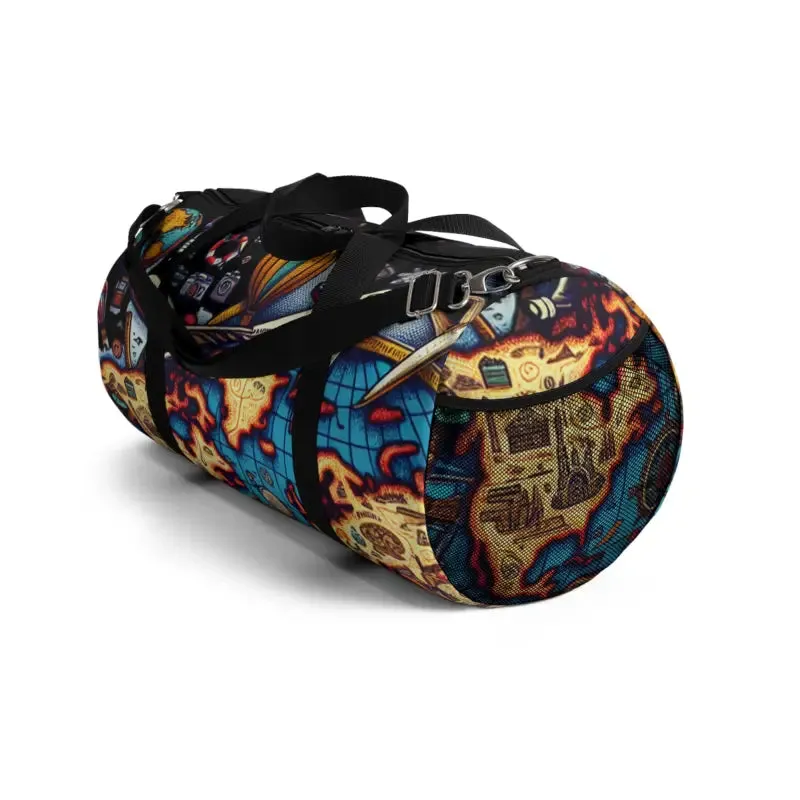 World Map Duffel Bag Made with Polyester Oxford Canvas