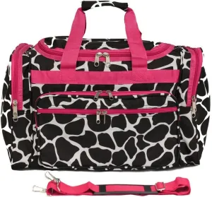 World Traveler Animal Prints 19-inch Duffel Bag, Pink Trim Giraffe