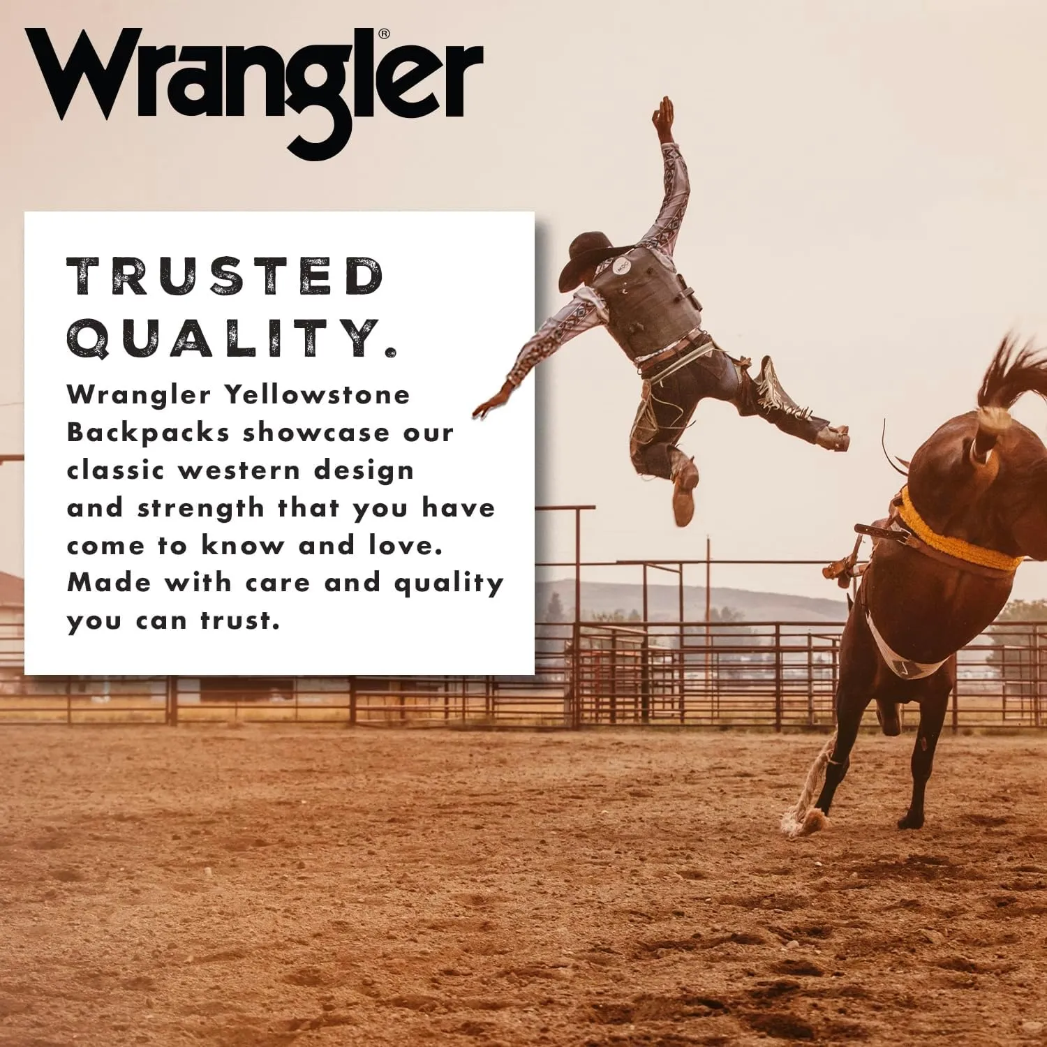Wrangler Yellowstone Sturdy Backpack for Travel Classic Logo Water Resistant Casual Daypack for Travel with Padded Laptop Notebook Sleeve (Out West)