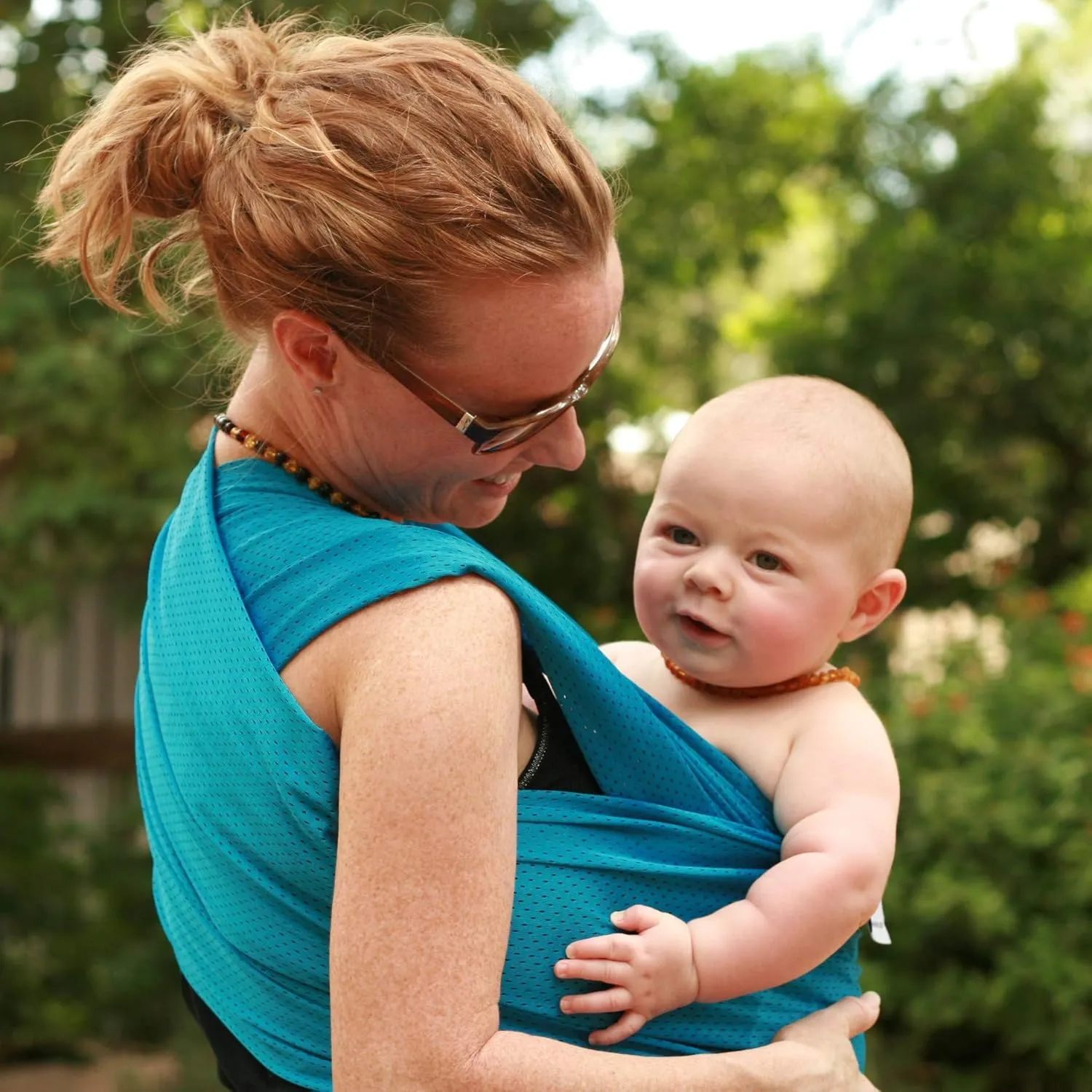 Wrap - Versatile Water & Warm Weather Baby Carrier | Made in USA with Safety Tested Fabric, CPSIA & ASTM Compliant | Lightweight, Quick Dry (Caribbean Blue, One Size)